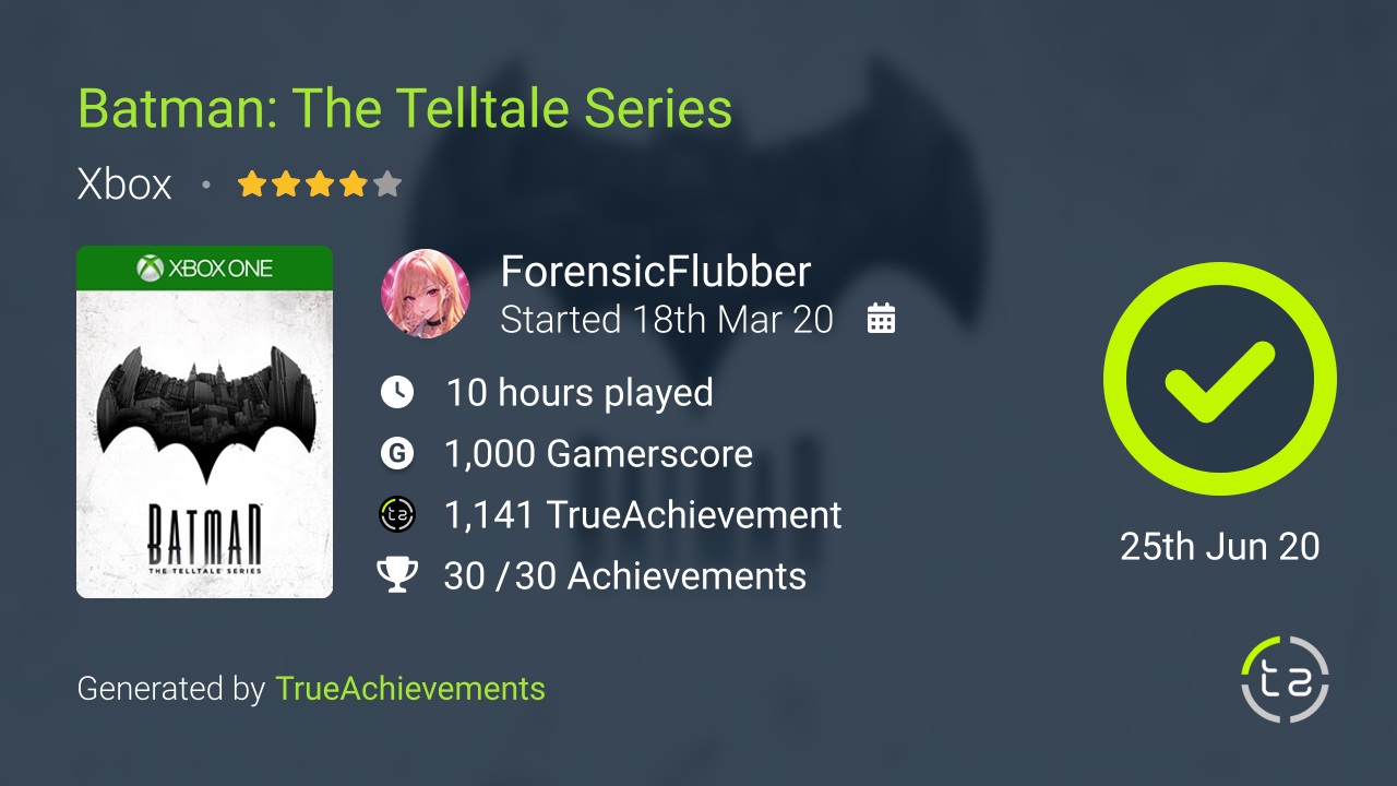 Batman The Telltale Series achievement summary